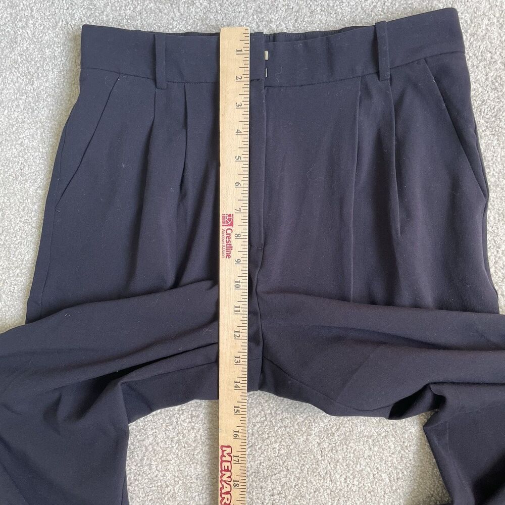 Abercrombie & Fitch High-Rise Wide Leg Dress Pants Navy Blue Pleated Size 6 - Picture 12 of 13